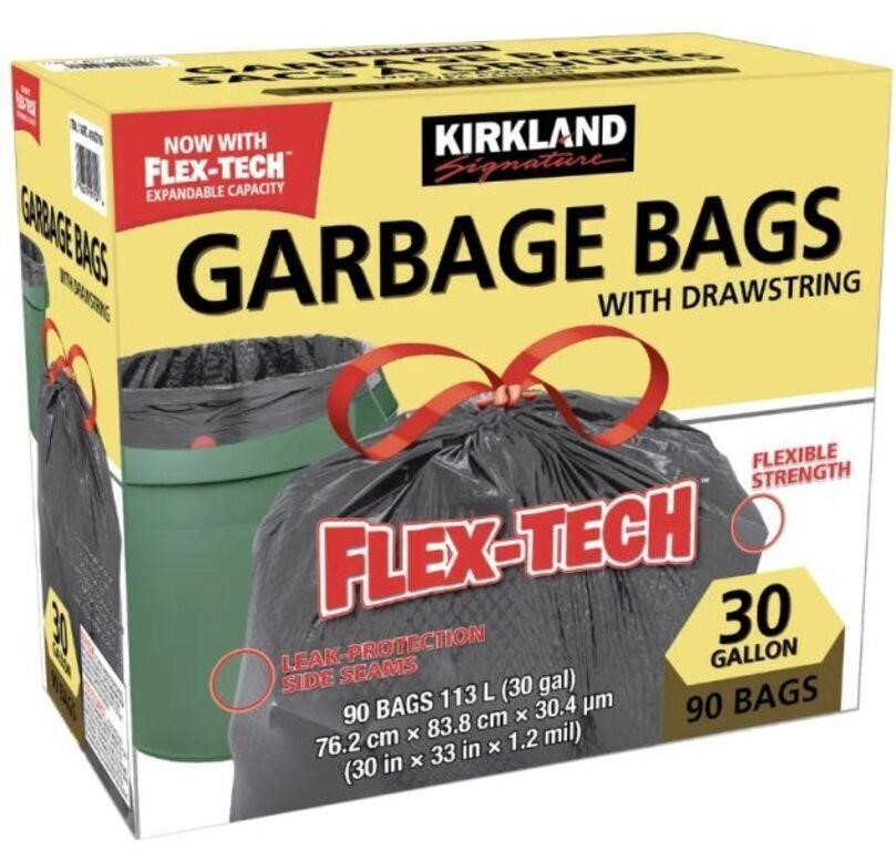 90-Pk Kirkland Signature Drawstring Garbage Bags,