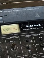 Radio Shack stereo mixing console and wires