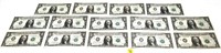 x14- $1 Federal Reserve notes mixed series -x14