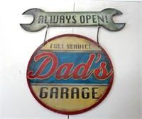 Dad's Garage Tin Sign 19"x19"