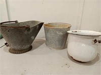 Ash bucket, metal watering pail & more