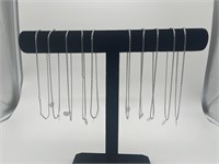 10 - 16” Chain Necklaces - Bails Marked 925 -
