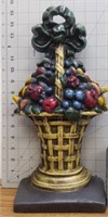 Cast iron door stop fruit basket