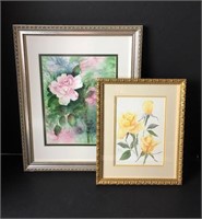 Framed Watercolor Paintings of Roses
