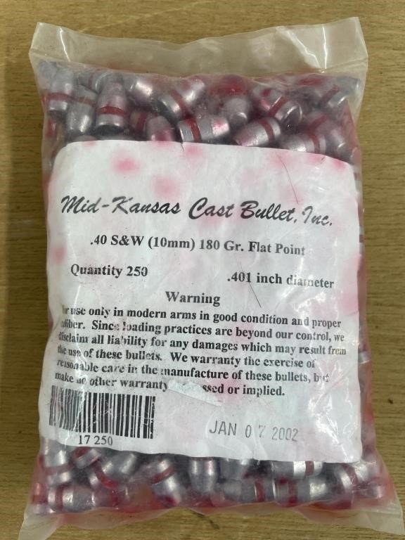 Mid-kansas cast bullet .40 s&w 180gr.