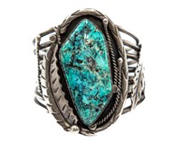 CT Huge Turquoise Silver Cuff Bracelet