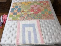 Handmade Baby Quilts (2) #80 pink/Blue/White