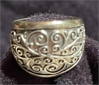 RING-INSIDE BAND TESTED14K GOLD-FILIGREE TOP? 8g