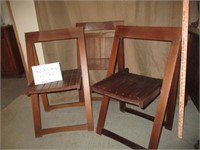 3pc Set - Vintage Wood Folding Deck Chairs
