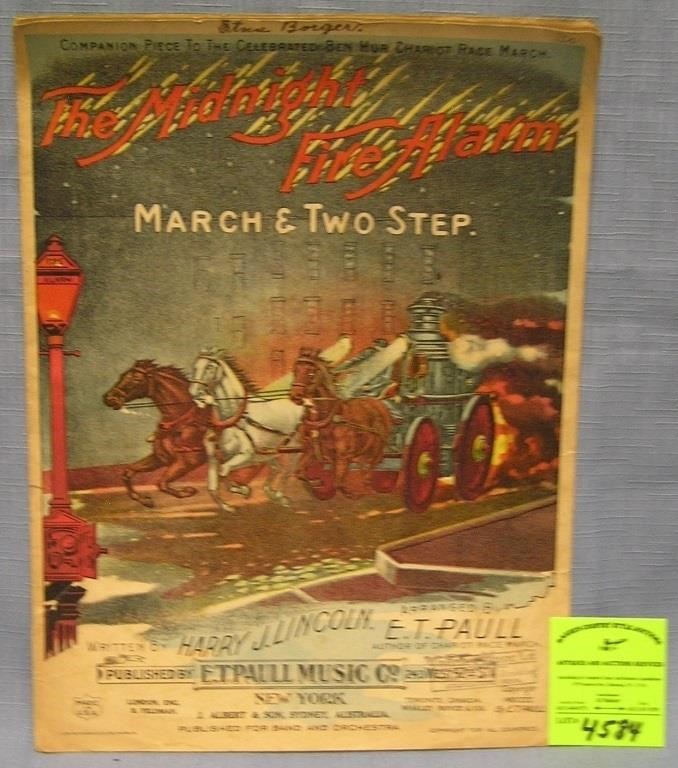 Early firemans sheet music booklet