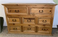 Rustic Pine Seven Drawer Dresser Southwestern