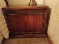 Pecan two-door nightstand 24x27x16