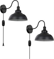 Black Gooseneck Industrial Wall Sconces E26 Base