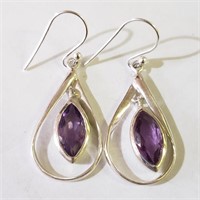 $140 Silver Amethyst Earrings