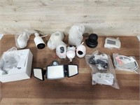 14 items - 9 assorted security cameras, 2