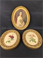 Three Victorian Pictures in Gold Frames