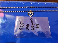 Silver heart necklace 6 grams
