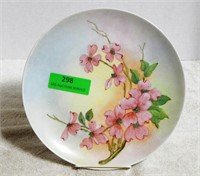 Hand-painted pink dogwood plate by Joni of