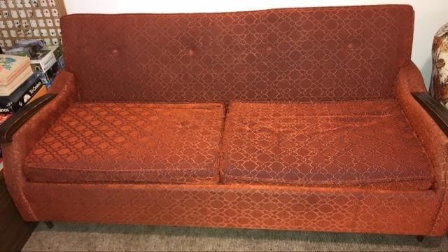 Vintage hide-a-bed sofa 65 inches wide mattress | Ukrainetz Auction