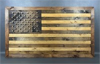 Handmade Wood & Bullet American Flag Art