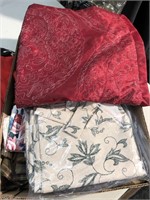 Fabric and vintage table cloths  and more