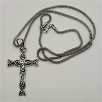 28" WHITING &  DAVIS CROSS NECKLACE