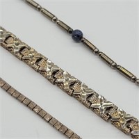 3- STERLING SILVER BRACELETS