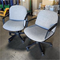 2x Kotra Grey Fabric Office Chairs