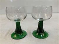 Green Wine Glasses From France