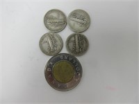 10 c 1944-37-45-45 argent USA