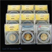 PCGS & ANACS Graded U.S. Dollar Coins (9)