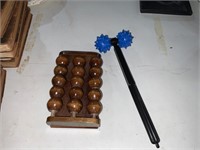 set of 2 massager rollers - wooden is for feet