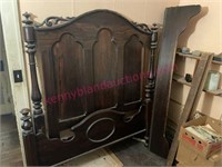 Victorian 1800's Walnut bed frame (hi-back)