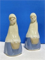 Pair of REX Figurines - Girls Holding Buckets