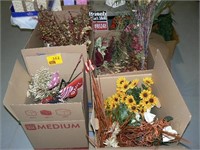 PALLET WITH 4 LARGE BOXES ARTIFICIAL FLOWERS