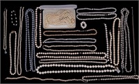 Faux Pearl Necklace & Bracelets