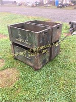 (4) VINTAGE METAL STACKABLE STORAGE BINS