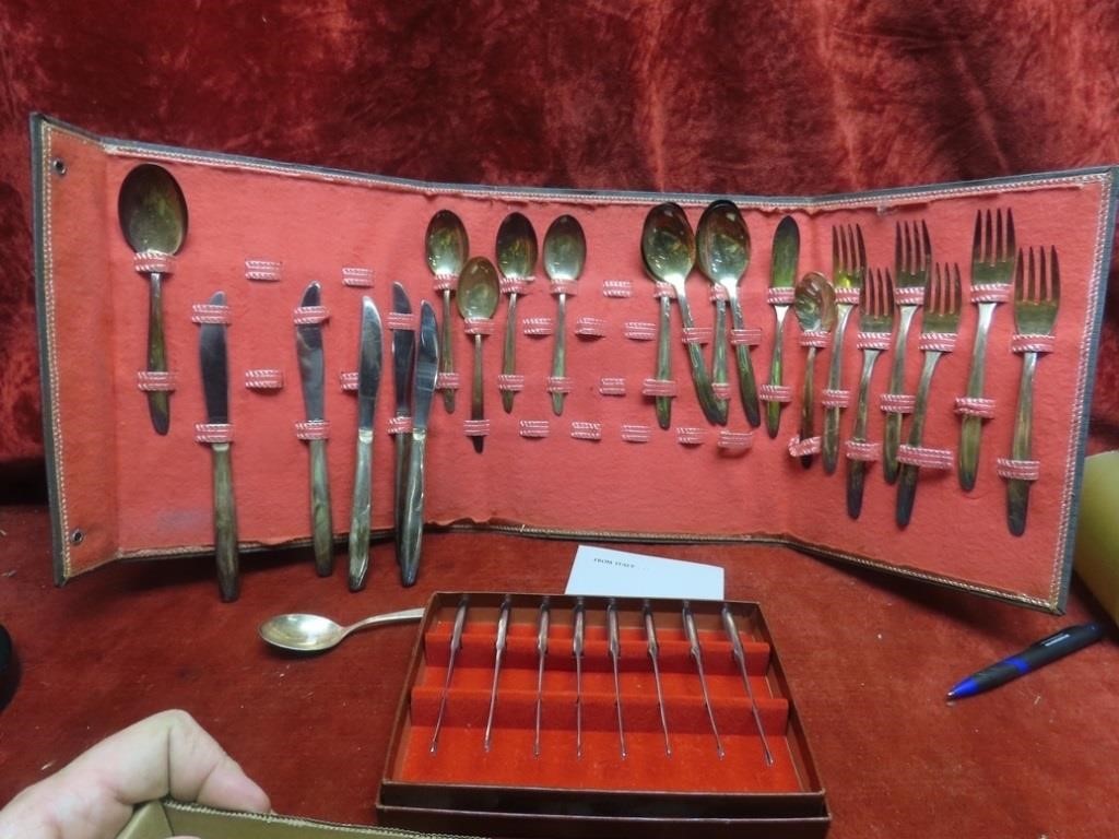 Silver plate flatware, Kalmar cocktail forks.