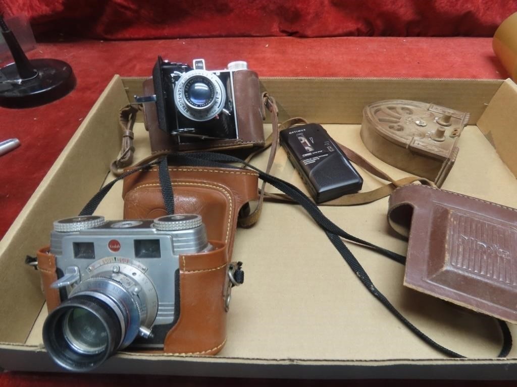 (2)Vintage Camera, radio. Konan-Flicker, Kodak