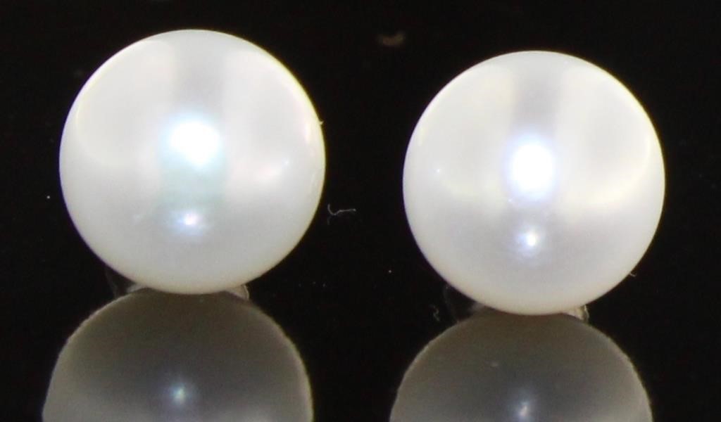 Genuine 8 mm White Freshwater Pearl Earrings