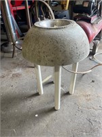 Homemade concrete mushroom fountain