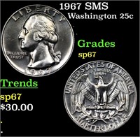 1967 SMS Washington Quarter 25c Grades sp67