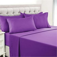 Queen  LUX Decor Queen Sheets Set - 6 Pc Microfibe