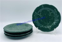Lot of (4) Longaberger Pottery Leaf Plates