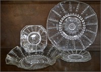 4 pcs Oyster & Pearl Crystal Serving Platters