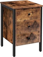 HOOBRO Nightstand, End Table with 3 Drawers and St