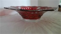 Vintage Cranberry Glass Bowl