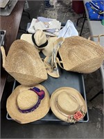 Lot of Hats , Baskets, Table runners & More
