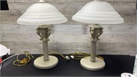 Pair Of Heavy Table Lamps 20" High