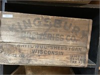 Kingsbury breweries wooden crate